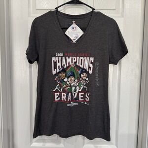 New Fanatics Atlanta Braves 2021 World Series Champions Women's Tee SZ M